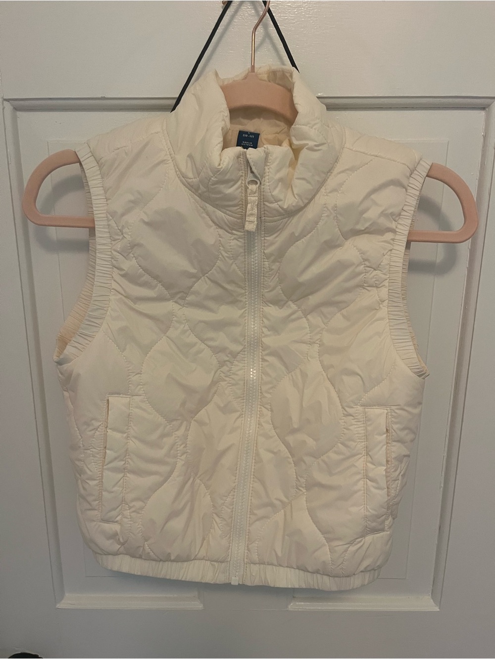 Cream Quilted Puffer Vest for Girls